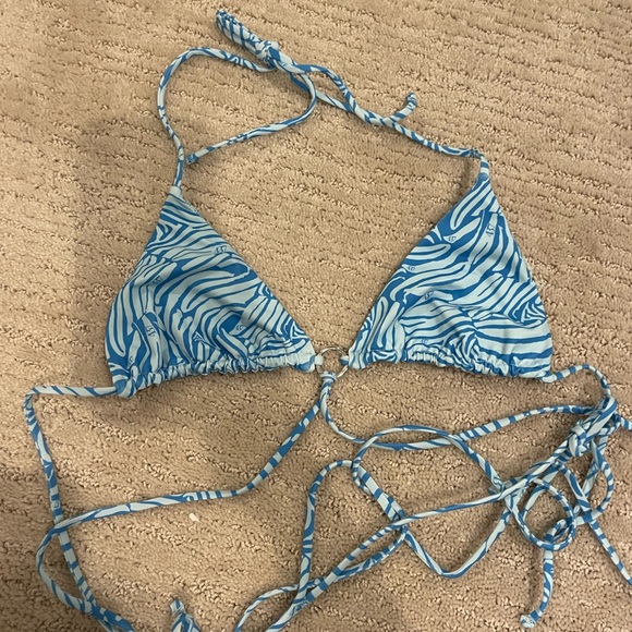 437 Reversible Paris Bikini Set w/ Matching Skirt - Blue Zebra - Picture 7 of 10